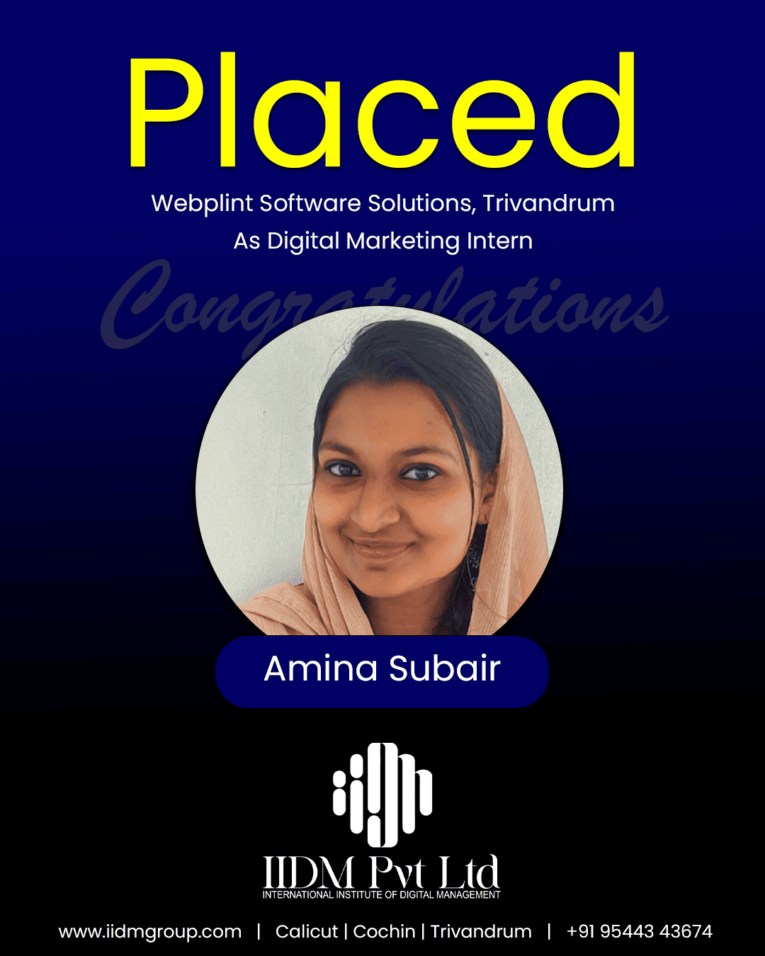 Amina Subair - IIDM Placement